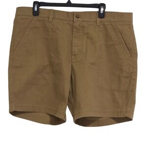 Duck Head 7" Camp Shorts Mens 38 Dull Gold Canvas Utility Chino Patch Pocket New